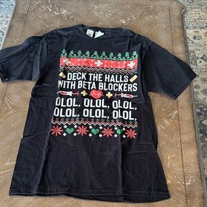 Port and Company Black Holiday 'Deck the Halls With Beta Blockers' Tee